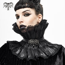 Load image into Gallery viewer, AS07601 Unisex Gothic black pleated high neck collar