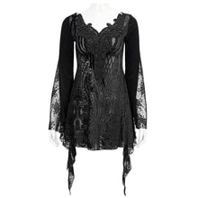 Load image into Gallery viewer, ETT027 Beaded collar lace appliqued Floral hip covered T-Shirt