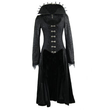 Load image into Gallery viewer, CT07301 Black floral dark pattern embroidered women dress coat