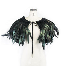 Load image into Gallery viewer, CA011 carnival accessory lace neckline feather gothic shawl for women and men