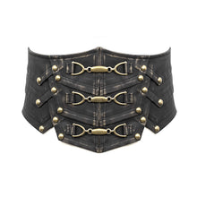Load image into Gallery viewer, AS06102 metallic bronze steampunk rock men leather belts