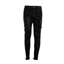 Load image into Gallery viewer, PT099 Men heavy metal patchwork hand painted distressed trousers with pockets