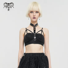 Load image into Gallery viewer, TT191 punk suspender short T-shirt