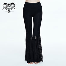Load image into Gallery viewer, PT050 Gothic women cross decoration knit lace bell bottoms pants