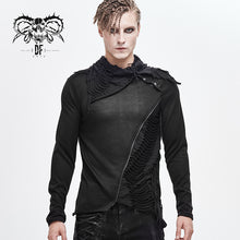 Load image into Gallery viewer, TT157 daily life men big ragged turn down collar woolen punk long sleeve shirts with zipper