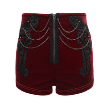 Load image into Gallery viewer, PT170 Gothic Stretch Velvet Women's High Waist Shorts