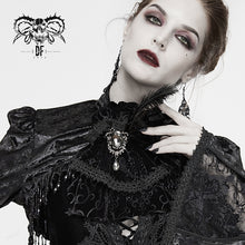 Load image into Gallery viewer, AS072 Gothic unisex delicate brooches and feather velveteen bow tie