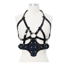 Load image into Gallery viewer, AS071 dream color punk fantasy leather slim women halterneck body harness