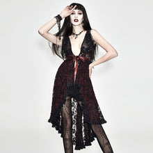 Load image into Gallery viewer, ETT014S02 ladies red sleeveless Lolita rose see through lace belted sexy lingerie