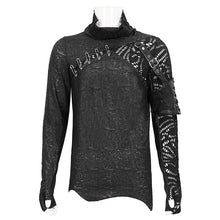 Load image into Gallery viewer, TT229 Punk Asymmetric Sleeve Turtleneck T-Shirt