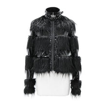 Load image into Gallery viewer, CT128 Devil fashion new style punk fur short cotton jacket for women