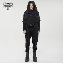 Load image into Gallery viewer, CT177 Decadent Gothic Cross Ragged Knit Men's Hooded Jacket