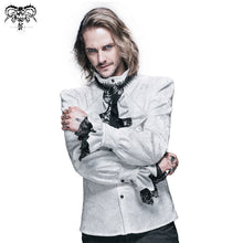 Load image into Gallery viewer, SHT01002 Gothic festival Paisley patterned lace sleeves white gentle men shirts with bow tie