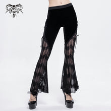Load image into Gallery viewer, PT15201 daily life sexy women Gothic mesh flared trousers with side tie