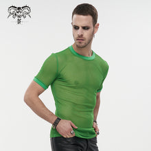 Load image into Gallery viewer, TT03904 party green diamond-shaped net basic style short sleeve men T-shirts