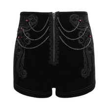 Load image into Gallery viewer, PT169 Gothic Stretch Velvet Women's High Waist Shorts