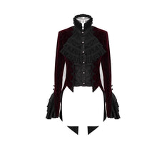 Load image into Gallery viewer, CT13302 Autumn red women gothic party Paisley jacquard velvet swallow-tailed jackets