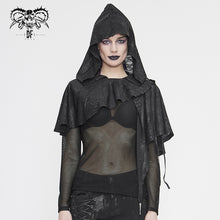Load image into Gallery viewer, CA021 dark thin hooded  small shawl