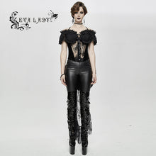 Load image into Gallery viewer, ECST004 sexy ladies lace and flower decoration strapless corset with booty backswing