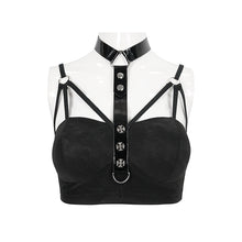 Load image into Gallery viewer, TT191 punk suspender short T-shirt