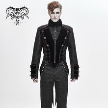 Load image into Gallery viewer, CT146 gorgeous Gothic Party jacquard floral pattern men velveteen swallowtail coat