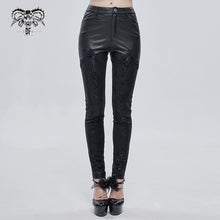Load image into Gallery viewer, PT157 Gothic velvet printed basic style black women leather leggings