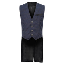 Load image into Gallery viewer, WT06902 Blue gothic men's vest with tail