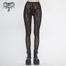 Load image into Gallery viewer, PT141 Cyberpunk circuit diagram flocking stretch mesh leggings