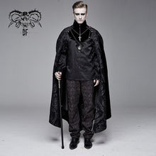 Load image into Gallery viewer, CT120 Chain pendant short front and long back black men long gothic cloak