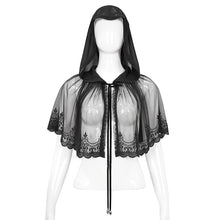 Load image into Gallery viewer, CA022 Lace mesh hooded small cape