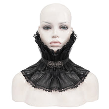 Load image into Gallery viewer, AS07601 Unisex Gothic black pleated high neck collar