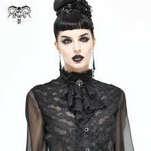 Load image into Gallery viewer, AS08001 black Gothic chiffon lace bow tie