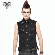 Load image into Gallery viewer, WT061 Distressed heavy metal men vest