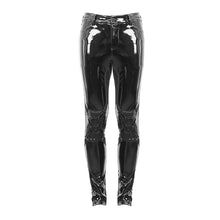 Load image into Gallery viewer, PT127 devil fashion kneepad tight cyberpunk fetish men patent leather trousers
