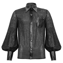 Load image into Gallery viewer, SHT085 Punk tree-grain see-through shirt