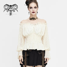 Load image into Gallery viewer, TT15102 pure princess lolita everyday wearing off shoulder lantern sleeves girls lace top