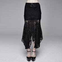 Load image into Gallery viewer, SKT097 daily life irregular hem court flocking printed mesh sexy ladies package hip fishtail skirt