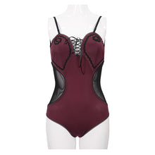 Load image into Gallery viewer, SST015 Chest hand-cranked gothic one-piece swimsuit