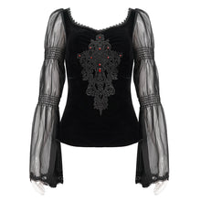 Load image into Gallery viewer, TT193 Gothic Velvet chiffon Long Sleeve Women's T-Shirt