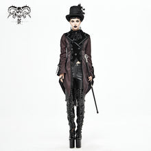 Load image into Gallery viewer, CT17102 Wave pattern wine Gothic fake two-piece jacquard coat