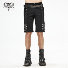 Load image into Gallery viewer, PT140 Punk rough rope mesh spliced men fifth trousers