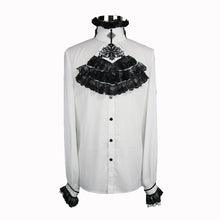 Load image into Gallery viewer, SHT02302 Gothic western fashion palace embroidered ruffled sleeves white men chiffon shirts