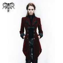 Load image into Gallery viewer, CT02002 Autumn embroidered high collar red party gothic women coat