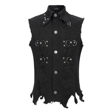 Load image into Gallery viewer, WT061 Distressed heavy metal men vest