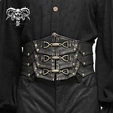 Load image into Gallery viewer, AS06102 metallic bronze steampunk rock men leather belts