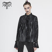Load image into Gallery viewer, SHT05501 Cyberpunk bright black pleated blouse