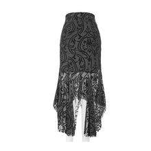 Load image into Gallery viewer, SKT097 daily life irregular hem court flocking printed mesh sexy ladies package hip fishtail skirt