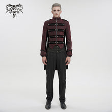 Load image into Gallery viewer, CT19902 Gothic dark pattern four-breasted black and red coat