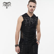 Load image into Gallery viewer, TT201 PUNK Sleeveless men Hoodie with chains