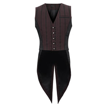 Load image into Gallery viewer, WT06602 RED Striped Removable Swallowtail Men's Vest